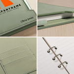 Personalized Company Logo PU Leather Refillable Binder Notebook Pen Set with Name and Slogan Anniversary Promotion Gift for Employee