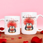 Personalisierte Liebe Baum Pinguin Keramik Kaffeebecher mit Namen täglichen Gebrauch Valentinstag Hochzeit Geschenk für Paar