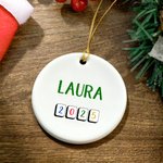 Personalized Mahjong with Mah Girls Christmas Ornament with Name and Year Home Decor Christmas Gift for Mahjong Lover Player
