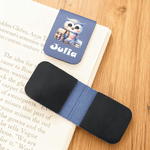 Personalisiertes magnetisches PU-Leder-Lesezeichen mit niedlichem Cartoon Tier Namen Schulstart Geburtstag Geschenk für Kinder Schüler Bücherwürmer