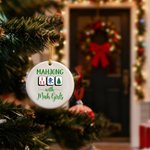Personalized Mahjong with Mah Girls Christmas Ornament with Name and Year Home Decor Christmas Gift for Mahjong Lover Player