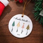 Personalisierter Familien-Weihnachtsbäume-Anhänger mit Namen Weihnachtsdeko Geschenk für Familie Freunde