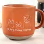 Personalizada Línea de Arte Estilo 1-3 Retratos de Mascotas 12 oz Taza de café de cerámica con nombre Hogar Oficina Drinkware Regalo de cumpleaños para el amante del animal doméstico
