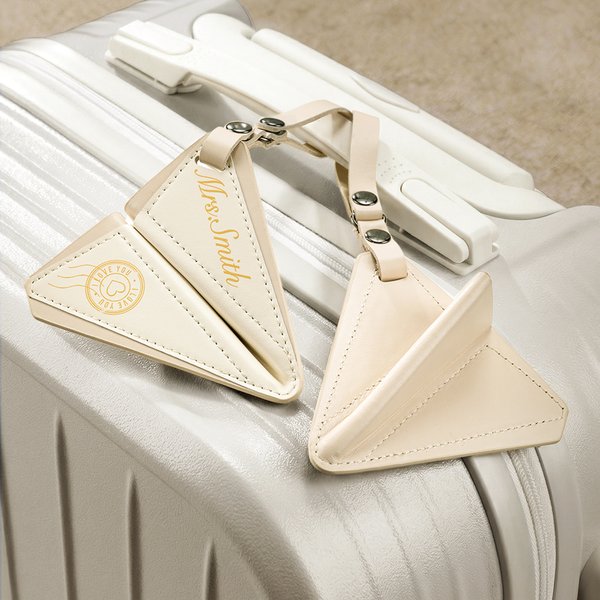 Etichetta per il bagaglio commemorativo di matrimonio in pelle personalizzata con data e nome 2 pezzi firmati in accessorio Bomboniera di nozze regalo di souvenir per la coppia