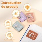Marque-page magnétique en cuir PU personnalisé avec nom et fleur de naissance - Style holographique - Cadeau pour amoureux de lecture