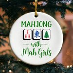 Personalized Mahjong with Mah Girls Christmas Ornament with Name and Year Home Decor Christmas Gift for Mahjong Lover Player