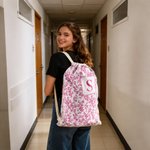 Sac à linge à cordon de grande capacité avec initiales Cadeau de rentrée pour les collégiens et les étudiants