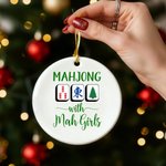 Personalized Mahjong with Mah Girls Christmas Ornament with Name and Year Home Decor Christmas Gift for Mahjong Lover Player