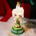 Gepersonaliseerde sneeuwpop kerstman kerstboom vlamloze LED kaars licht met tekst Kerst Party Decor Gift voor familie vrienden