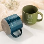 Personalizada Línea de Arte Estilo 1-3 Retratos de Mascotas 12 oz Taza de café de cerámica con nombre Hogar Oficina Drinkware Regalo de cumpleaños para el amante del animal doméstico