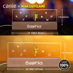 Gepersonaliseerd Langstaartig Buideldier Rechthoekig LED Nachtlampje met Naam Huisdecoratie Verjaardagscadeau voor Familie | Callie × Marsupilami®