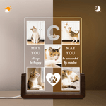 Personalised 5 Pet Photos Acrylic LED Night Light with Name Home Decor Remembrance In Loving Memory Sympathy Gift for Pet Lovers Owners