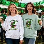 Personalised Lucky Shamrock Beer Glass Polka Dots Initial T-shirt Sweatshirt with Name Pub Patty Essential Saint Patrick's Day Gift for Family Kids