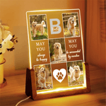Personalised 5 Pet Photos Acrylic LED Night Light with Name Home Decor Remembrance In Loving Memory Sympathy Gift for Pet Lovers Owners