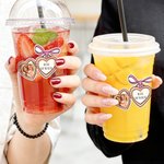 Personalized Multicolour Love Lock Bow Waterproof Stickers with Photo and Text Valentine's Day Wedding Gift for Couple Bestie