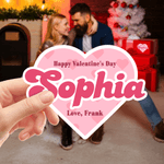 Personalized Romantic Heart Waterproof Stickers with Name and Text Gift Decor Happy Valentine's Day Wedding for Couple Women