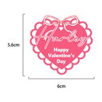 Gepersonaliseerde Roze Strik Hart Gelukkige Valentijnsdag Waterdichte Stickers met Naam Valentijnsdag Cadeau voor Paar Vrouw