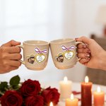 Personalized Multicolour Love Lock Bow Waterproof Stickers with Photo and Text Valentine's Day Wedding Gift for Couple Bestie