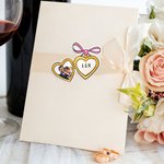 Personalized Multicolour Love Lock Bow Waterproof Stickers with Photo and Text Valentine's Day Wedding Gift for Couple Bestie