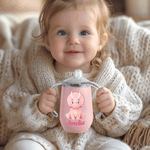 Spersonalizowany termiczny kubek niekapek z imieniem i uchwytem Cute Dinosaur 10 oz Baby Shower Birthday Gift for Toddlers Kids