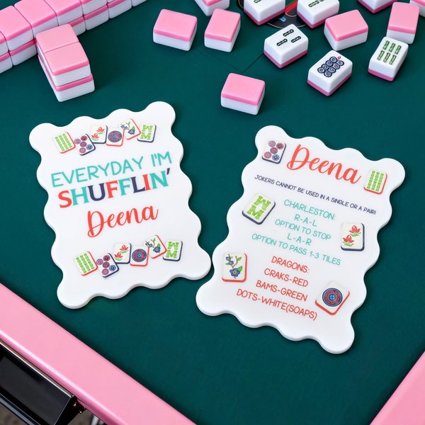 Personalised 3D-Printed Multicolour Mahjong Tile Mixer with Name Set of 2 Mahjong Accessories Mahjong Club Birthday Gift for Mahjong Player