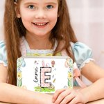 Personalizzato floreale coniglietto iniziale uovo di Pasqua biscotto scatola di latta con nome di stoccaggio accessori festa di Pasqua regalo per ragazzi ragazze