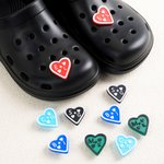 Personalised 3D-Printed Multicolour Heart Shape Shoe Charm with Monogram Shoes Decoration Daily Wear Birthday Gift for Friends Family Couple
