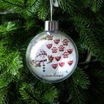 Adorno personalizado en forma de bola de cristal con muñeco de nieve hasta 14 corazones y nombre regalo de Feliz Navidad para familia y amigos