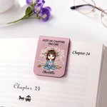 Marque-page Magnétique en Cuir PU Personnalisé avec Personnage Nom et Citation Cadeau Anniversaire Fêtes de Fin d'Année pour Amoureux de Lecture