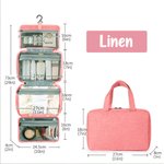 Gepersonaliseerde Geboortebloem Opvouwbare Opknoping Make-up Organiser Toilettas met Naam en Vier compartimenten Verjaardag Moederdag cadeau voor vrouwen