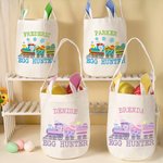 Personalizzato Carino Pulcino Coniglio Uova di Pasqua Treno Coniglietto Orecchie Cestino con Nome Caccia all'Uovo Accessori Regalo di Pasqua per Ragazzi Ragazze