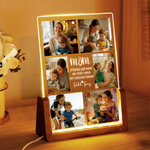 Personalised 6 Photos Acrylic LED Night Light with Name Text and Wooden Base  Birthday Anniversary Gift for Family Friends Couple