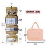 Gepersonaliseerde Geboortebloem Opvouwbare Opknoping Make-up Organiser Toilettas met Naam en Vier compartimenten Verjaardag Moederdag cadeau voor vrouwen