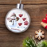 Adorno personalizado en forma de bola de cristal con muñeco de nieve hasta 14 corazones y nombre regalo de Feliz Navidad para familia y amigos
