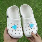 Personalised 3D-Printed Multicolour Heart Shape Shoe Charm with Monogram Shoes Decoration Daily Wear Birthday Gift for Friends Family Couple