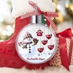 Adorno personalizado en forma de bola de cristal con muñeco de nieve hasta 14 corazones y nombre regalo de Feliz Navidad para familia y amigos