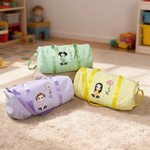 Personlig Cartoon Character Birth Flower Kid Seersucker Duffle Bag Overnight Sports Travel Essentials Bursdagsgave til gutter Jenter