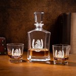 Personalized Engraved Horseshoes Horse Name Whiskey Decanter 2 Glasses Set Bar Accessory Birthday Gift for Men Whiskey Lovers
