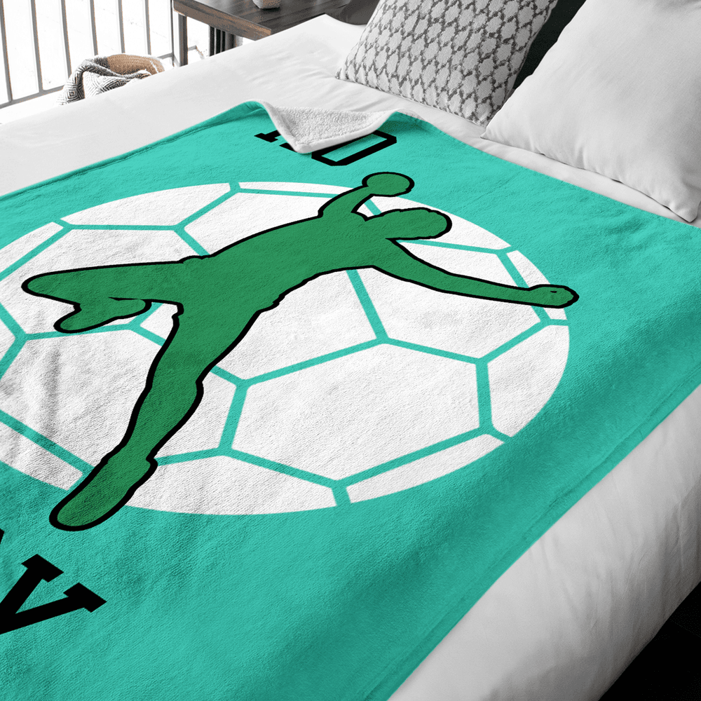 Personalisierte weiche Decke mit Handballspieler-Motiv Namen und Nummer Zimmer Deko Geburtstagsgeschenk für Handball-Enthusiasten 5