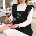 Spersonalizowany fartuch księżniczki z imieniem i regulowanym paskiem Urodzinowy haft kwiatowy Prezent na parapetówkę dla kobiety Ogrodnik Kucharz