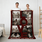 Spersonalizowany miękki koc z tekstem Love 10 Photos Home Decor Walentynkowy prezent urodzinowy dla pary
