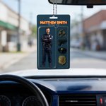 Gepersonaliseerde foto 3D-effect Cartoon brandweerman politie acryl sleutelhanger met afdeling positie en naam verjaardagscadeau voor brandweerman politie