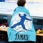 Personalisierte weiche Decke mit Handballspieler-Motiv Namen und Nummer Zimmer Deko Geburtstagsgeschenk für Handball-Enthusiasten 4