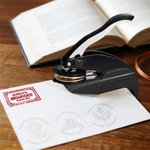 Personalizzato Vintage Tradizionale Magico Divertente Modello in Acciaio Inox Nero Goffratrice con Testo Regalo di Compleanno per Amici Scrittori
