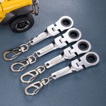 Personalized 10mm Ratchet Spanner Keychain Portable Key Ring with Engraving Flex Head Mini Hardware Tool Mechanic DIY Workshop Accessory