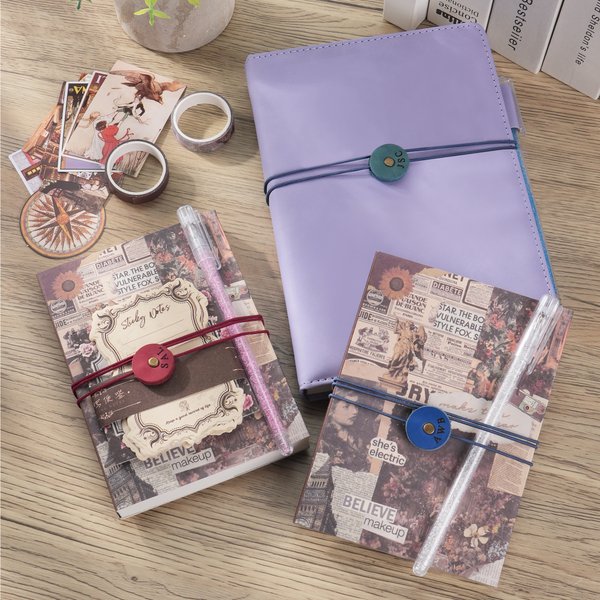 Personalised Multicolour Leather Planner Rivet Band with Initials Elastic Band for Planners and Journals Gift for Handmade Journal Enthusiasts