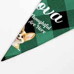 Personalized Multicolor Plaid 3D Cartoon Soft Pet Bandana with Pet Name and Text Pet Holiday Accessories Christmas Birthday Gift for Pet Owners Lovers