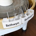 Personalized Name Design Pottery Wheel Tool Holder Rack with 3 Adjustable Slots Ceramics Accessory Birthday Gift for Ceramist Pottery Lover