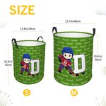 Personalisierte niedlichen Cartoon Eishockeyspieler Charakter Wäschekorb mit Initialen und Name Team Geburtstag Geschenk für Hockeyspieler Liebhaber