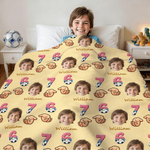 Personalised Six Seven 67 Meme Basketball Soccer Face Photo Soft Throw Blanket with Name Home Decor Birthday Gift for Friend Teenager